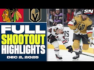 Blackhawks at Golden Knights | FULL Shootout Highlights - December 2, 2025