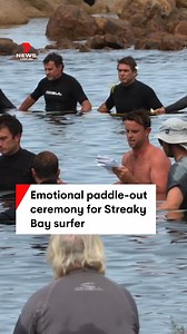 There has been an emotional paddle-out ceremony at Granites Beach to honour Streaky Bay surfer Lance Appleby. Hundreds of mourners took to the water to pay tribute to the 28-year-old who was taken by a great white shark. #GranitesBeach #7NEWS | 7NEWS Adelaide