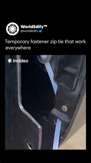 worldEdify™🌍 on Instagram: "Stop thinking of zip ties as single-use items. The Temporary Fastener Logic shows how a basic tie can become a versatile, reusable tool for site work. The key is reverse engagement: threading the tie through its locking head backward or using a second tie as a “release trigger” creates a strong, high-tension grip that can be undone in seconds without cutting. This technique allows temporary securing of scaffolding, cables, or timber while keeping the option to adjust