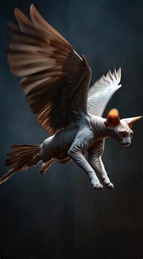 Mythical Winged Sphynx Cat