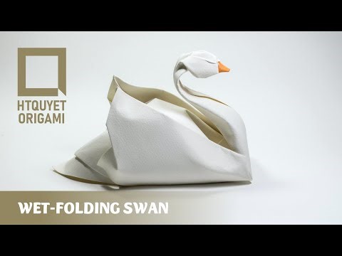 Wet-folding series - Origami Swan (HTQuyet) - Gấp ướt Thiên nga