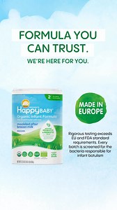 22K views · 28 reactions | Meet our best for bellies, Happy Baby Organic Formula  Every batch passes 1850+ tests for heavy metals & biological elements, including screening for the bacteria responsible for infant botulism, which exceeds FDA and EU standard requirements. | Happy Family Organics | Facebook