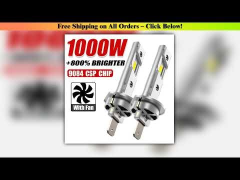 H1 LED Headlight Bulbs CANBUS Lights Mini Lamp 1:1 Size New Wireless H1 Fog Light with Fan Car LED