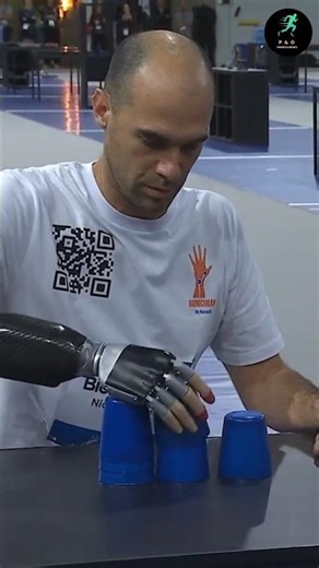 Prosthetic Hand Power 🦾 | Breaking Glass Stacking Record World Record 🔥 #Inspiration #Trending#Viral