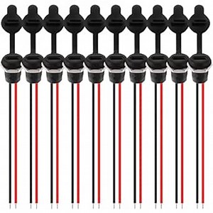 Type-C Female Chassis 2 Pin Wire 22 awg Waterproof Jack Connectors 3A USB C Pigtail Cable Extension Socket Plug (10Pcs) lkelyonewy