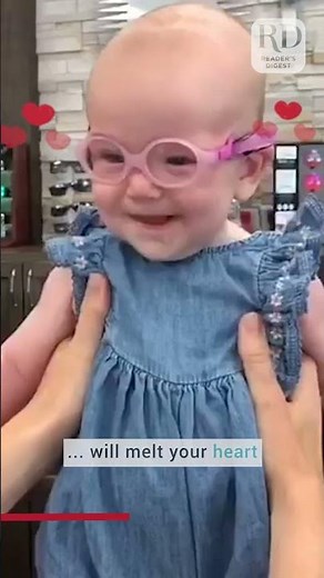 Baby Girl Wears Glasses and Sees Mom for the First Time