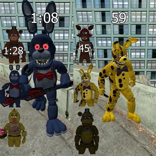 FNAF Movie Animatronics Team Speed Test. Let's go⚡ #garrysmod #fnaf #fivenightsatfreddys