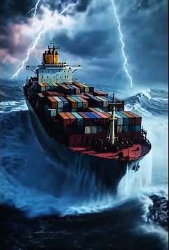 Terrifying Ocean Storm – Ship Fighting Massive Waves in the Dark Sea