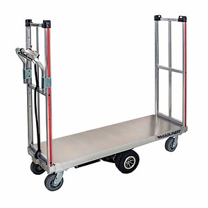 Magliner MBT1621 18" x 60" Motorized U-Boat Utility Cart with 9" Pneumatic Wheels and Standard Deck - 1000 lb. Capacity