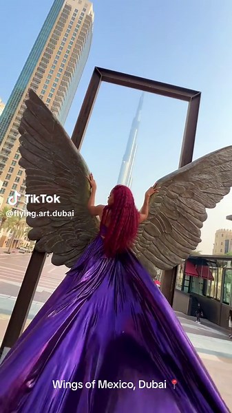 Flying Dress Photoshoot in Wings of Mexico Dubai