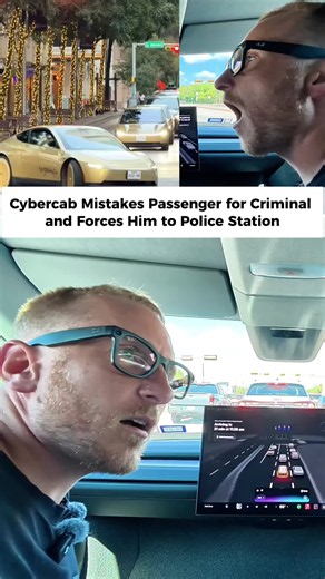 Cybercab Mistakes Passenger for Criminal and Forces Him to Police Station#new #tesla #cybercab #police #usa