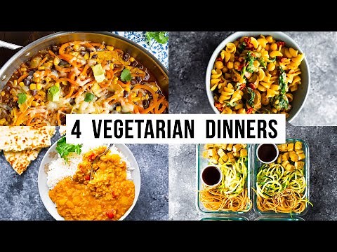 4 Vegetarian Dinners + Meal Prep Options