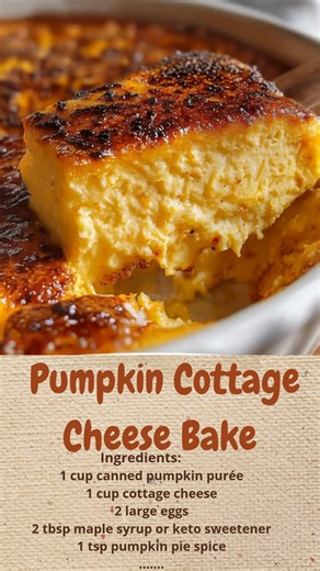 Pumpkin Cottage Cheese Bake | Cakecrafted Recipes