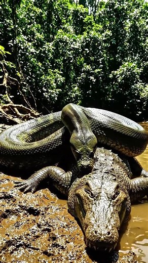 Anaconda vs. Giant Crocodile – The Ultimate Predator Duel#shorts #shortsfeed #shortvideo #short
