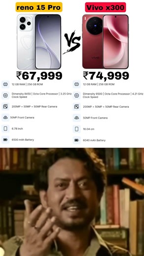 🔥 Oppo Reno 15 Pro vs Vivo X300 ⚡ Full Comparison