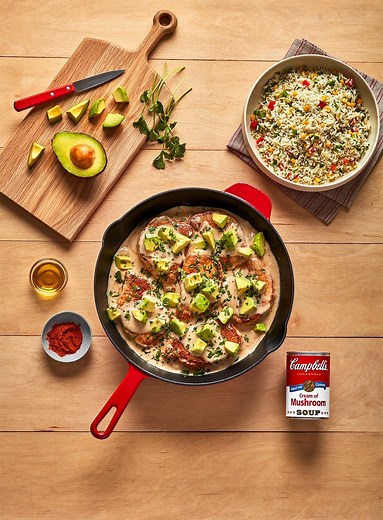 Check out this Avocado Ranch Pork Chop recipe from our friends at Campbell's. For more ways to use Campbell’s Cream of Mushroom Soup, check out campbells.com/kitchen. | Tasty