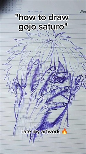 how todraw gojo saturo #drawing#animeeart #howtodraw#gojosatoru # #anime#jjk#quickdrawing #drawholic