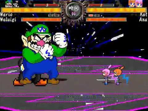 (AstroMUGEN(1-Request-1)) Wario/Waluigi (Warner/@ndroide)(Warioman/Zobbes) vs Kat/Ana (Daigoro)