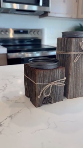 Reclaimed Barn Wood Candle Holder With Mason Jar Top – Rustic Farmhouse Decor - Etsy