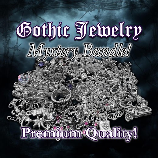 Gothic Jewelry Mystery Bundle: Silver Plated Rings, Bracelets & Necklaces | Premium Grunge Gift Set - Etsy