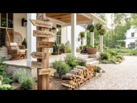 Farmhouse Garden Decor Ideas with Rustic Charm for Cozy Outdoor Living