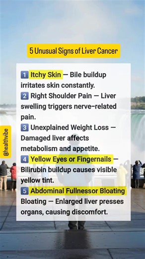 Here are 5 unusual signs of liver cancer that many people overlook... “Your liver speaks softly before it screams. 🫀 Don’t ignore these subtle signs.” #LiverHealth #CancerAwareness #EarlyDetection #HealthTips #BodySignals | HealthVibe Daily