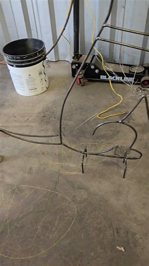 Outline of my dog shadow with refrence picture! looks like a roo #dog #art #welding #kangaroo #fyp