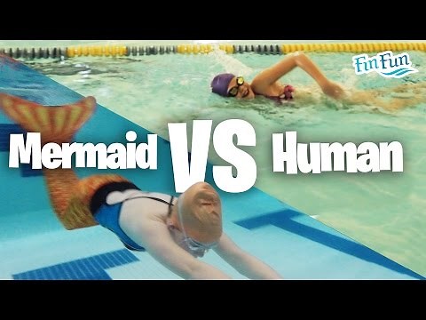 Who Can Swim Faster? | Fin Fun Mermaid Vs. Human