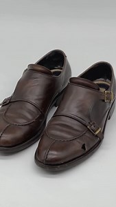 ЛЮКС ХИМЧИСТКА | реставрация кожи/обуви/сумок/курток, Москва on Instagram: "Из дырявых — в шоколадные Дабл монки в исполнении сразу двух мастеров 🤌🏼🤎"