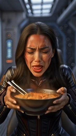 ALIEN Tries Famous Korean FIRE NOODLES! 🔥😵