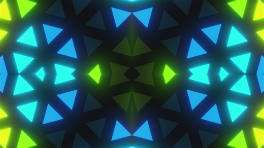 Colorful neon light triangles, Vj loop - Free Stock Video