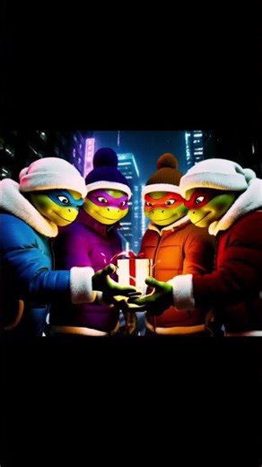 TMNT Christmas #animation #ии #tmntdonnie #tmntleo #tmntraph #tmntmikey #christmas #cyberpunk #tmnt
