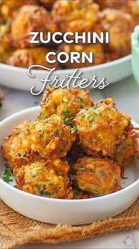 The Best Zucchini Fritters with Corn & Garlic Yogurt Dipping Sauce!