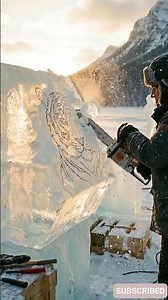 Incredible Snow Tiger Ice Carving ❄️🐯 Satisfying Ice Sculpture Art #Shorts