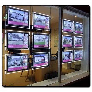 [Hot Item] Window Display LED Acrylic Light Box Real Estate Hanging LED Frame Backlit LED Crystal Light Box