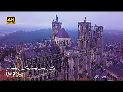 4K - Laon Cathedral and City - France (Picardy)