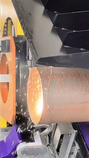 steel cutting machine for cutting the intersection line of 402 round pipesLaser#metalcutting#machine