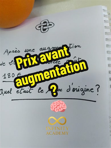 Pourcentage 💯🧮 👉 Écris le prix initial ⬇️⬇️⬇️ #InfinityAcademyFR #math #calcul #astuce #fyp