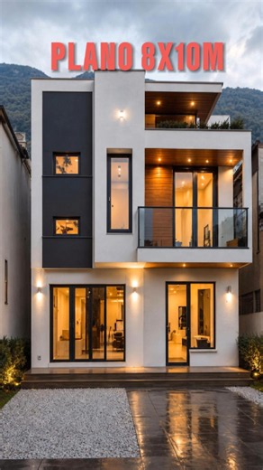 🏠 Diseño simple y funcional para una casa economica de 8 × 10 m ✅️