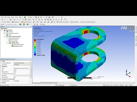 ANSYS Workbench Tutorial Video for Beginners | Bracket Bearing Load | GRS |