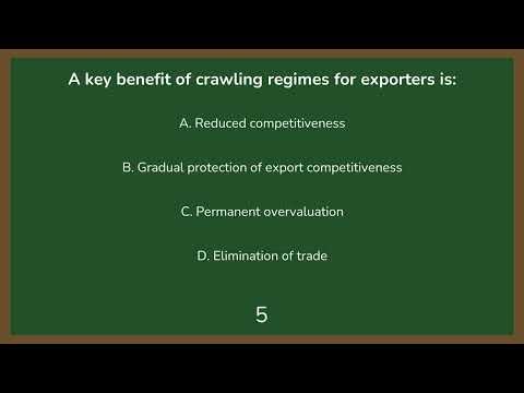 Crawling peg and band exchange rate regimes: Practice questions