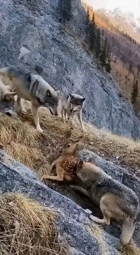 42K views · 357 reactions | Witness an intense **animal attack** as a pack of **wolf** hunts a deer, but a massive **bear** suddenly intervenes! These **animal encounters** highlight the raw power of **wildlife**. This dramatic scene showcases nature at its finest. | Rescue Stories | Facebook
