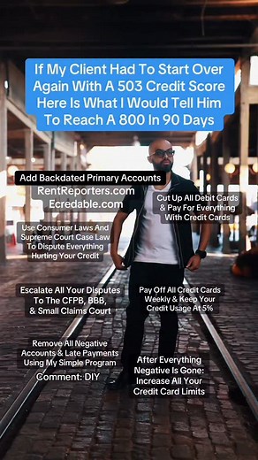 If I had to start over with a 550 credit score here’s what l would do to get a 800 in 3 months Step 1: First things first, I’m pulling ALL 3 of my credit reports—Experian, Equifax, TransUnion. I need to see EVERYTHING that’s holding me back. We’re breaking it all down, line by line. 🔍 Step 2: Comment: DIY I want to invite you to my Skool community! Next, I’m cleaning up my personal info. I’m talking old addresses, wrong names—all that outdated stuff that keeps tying me to negative accounts. We’