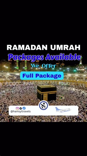 🌙 Ramadan Umrah Packages Now Available 🕋 We offer flexible options to suit your needs: • Flight Tickets Only • Accommodation & Visa Only • Complete Umrah Package Limited Ramadan availability. Early booking is advised. 📩 Contact us via DM for enquiries and reservations. #RamadanUmrah #UmrahPackages #Ramadan2026 #UmrahTravel #hamsyl
