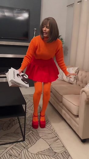 Velma Costume Transformation for Halloween
