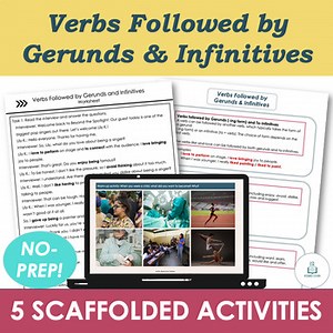 Verbs Followed by Gerunds & Infinitives -Adult ESL A2 Grammar Lesson, Worksheets