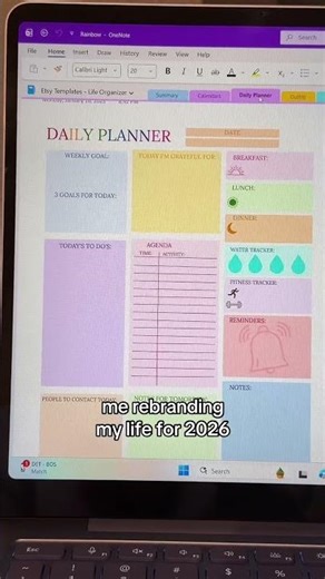 me 🤝 rebranding my life with OneNote 💻💕 #onenote #rebranding #newyeargoals #organization #2026goals