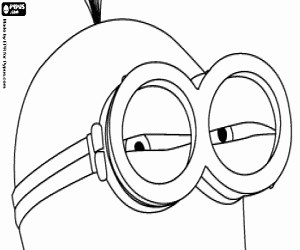 Almost closed eyes of a minion coloring page printable game