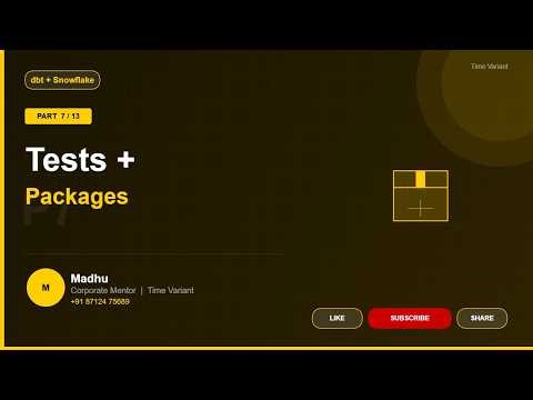 dbt Full Course Part 7 | dbt Tests + Installing Packages dbt-utils dbt-expectations #dbt #Packages