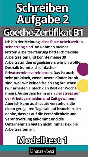 Goethe Zertifikat B1 Schreiben Aufgabe 2 #shorts #goethezertifikatb1